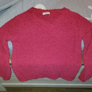 Zenana Hot Pink Popcorn Sweater
